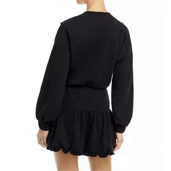 NWT Sundays Gemma Black Ruffle Mini Dress with Pearl Accents, Elastic Waist, XL - Picture 3 of 16